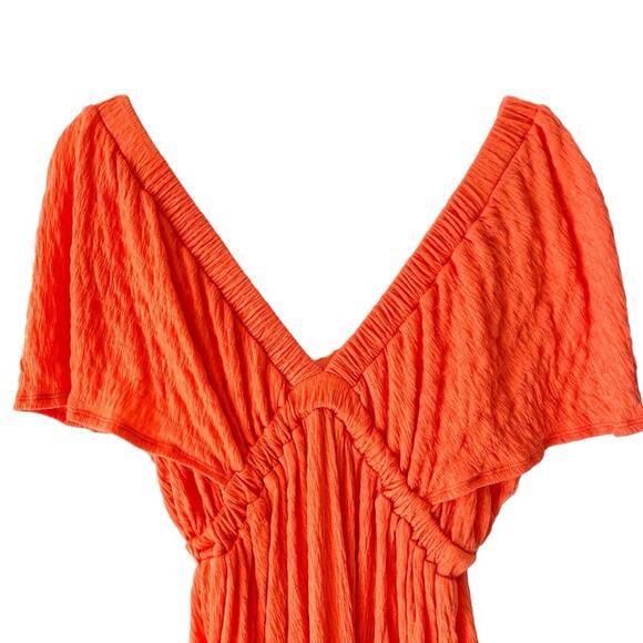 Free People NWTs La La Maxi Dress Orange size large - Picture 2 of 8
